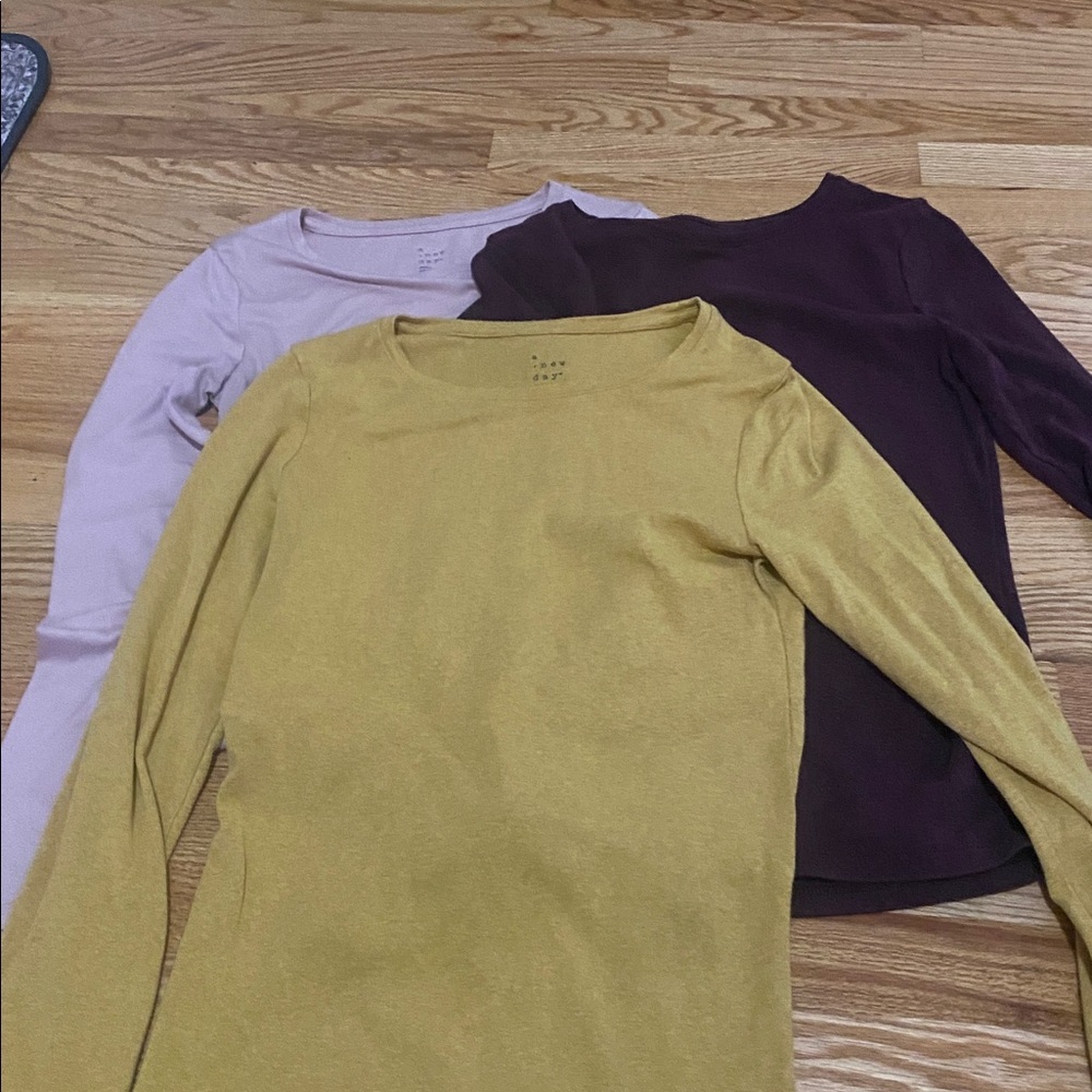 3 a new day Mustard Plum and pink Long Sleeve Tops